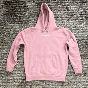 Iconic Original Limited Edition Glossier Blush Pink Hoodie, Size Large, Unisex